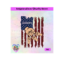 Distressed Flag | Grandpa with 3 Fist Bumps - Transparent PNG SVG DXF - Silhouette, Cricut, ScanNCut