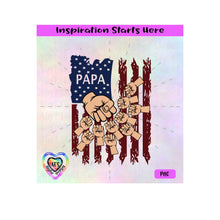 Distressed Flag | Papa with 10 Fist Bumps - Transparent PNG SVG DXF - Silhouette, Cricut, ScanNCut