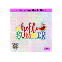 Hello Summer | Lemon Slice | Watermelon Slice | Colorful - Transparent PNG SVG  DXF - Silhouette, Cricut, ScanNCut