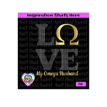 Love My Omega Husband | Omega Symbol | Love in Dotted Pattern - Transparent PNG SVG DXF - Silhouette, Cricut, ScanNCut