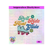 Roller Skates | Roll Ride Float Glide | Flowers - Transparent PNG SVG DXF - Silhouette, Cricut, ScanNCut