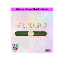 Virgo (Horoscope Symbol) with Red and Green Stripes - Transparent PNG SVG DXF - Silhouette, Cricut, Scan N Cut