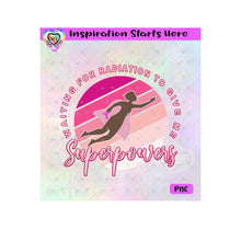 Waiting For Radiation To Give Me Superpowers | Girl with Cape Holding Ribbon - Transparent PNG SVG DXF - Silhouette, Cricut, ScanNCut