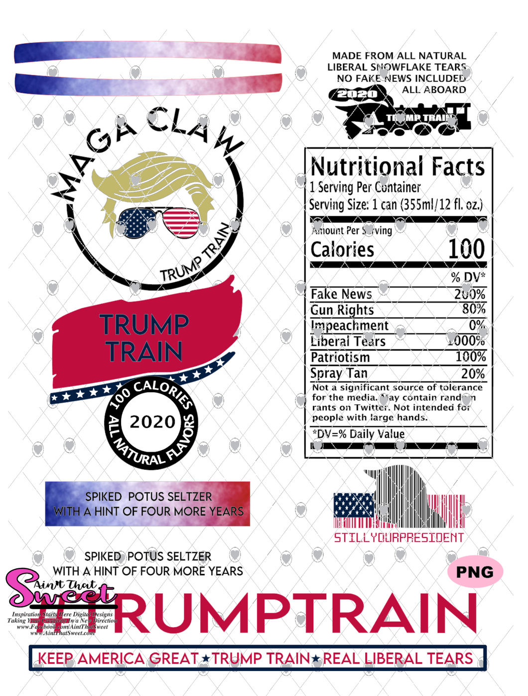 Trump Maga Claw-#TrumpTrain - PNG Only-Sublimation, Printing, Waterslide